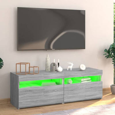 Szafka pod TV z LED, szary dąb sonoma, 120x35x40 cm vidaXL