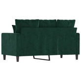 Sofa 2-osobowa, ciemnozielona, 120 cm, tapicerowana aksamitem