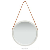 vidaXL Lustro ścienne na pasku, 40 cm, srebrne