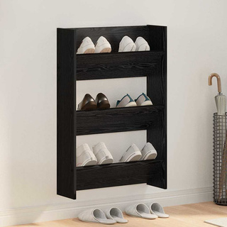 Szafka na buty z półką Czarny Dąb 60 x 18 x 90 cm