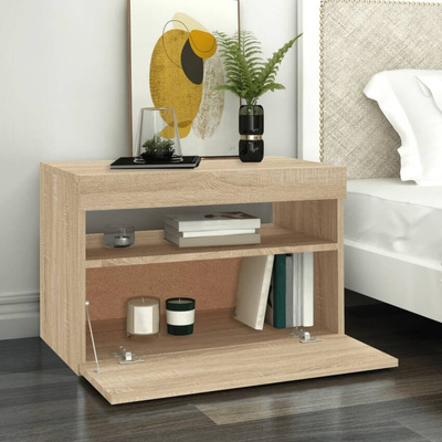 vidaXL Szafka pod TV z oświetleniem LED, dąb sonoma, 60x35x40 cm