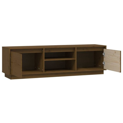 vidaXL Szafka pod TV, miodowy brąz, 140x35x40 cm, lite drewno sosnowe