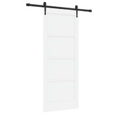 Drzwi przesuwne ORKDAL 83 x 202 cm Lite drewno sosnowe Biały