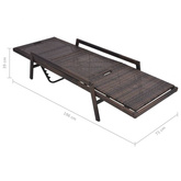 vidaXL Leżak ogrodowy z poduszką, polirattan, brązowy