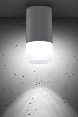 Lampa sufitowa tuba szara z mrożonym szkłem GU10 natynkowa