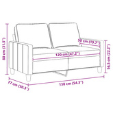 2-osobowa sofa, kremowa, 120 cm, tapicerowana tkaniną