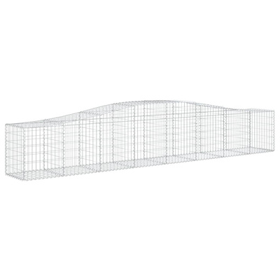 Kosze gabionowe, 7 szt, 400x50x60/80 cm, galwanizowane żelazo