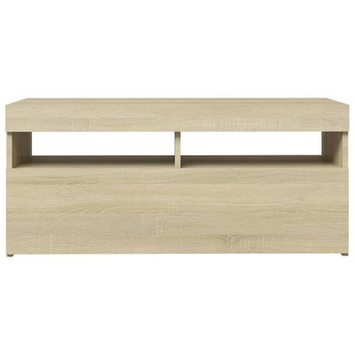 vidaXL Szafka pod TV z oświetleniem LED, dąb sonoma, 90x35x40 cm