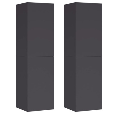 vidaXL Szafki telewizyjne, 2 szt., szare, 30,5x30x110 cm