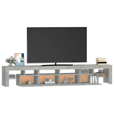 vidaXL Szafka pod TV z oświetleniem LED, szarość betonu, 230x36,5x40cm