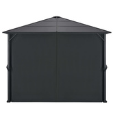 Altana ogrodowa z zasłonami, aluminiowa, 3 x 3 m, czarna