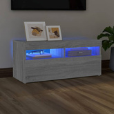 vidaXL Szafka pod TV z oświetleniem LED, szary dąb sonoma, 90x35x40 cm
