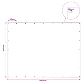 Plandeka z oczkami zielony 3 x 4 m 140 gsm PE