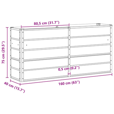 Donica Zielony 160 x 40 x 75 cm Stal