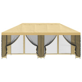 Altana z bokami 6 x 3 m kremowy Poliester i Stal 190