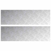Stopień Prostokątny 2 pcs Srebrny 100 x 30 cm Aluminium