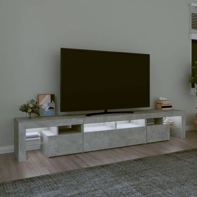 vidaXL Szafka pod TV z oświetleniem LED, szarość betonu, 230x36,5x40cm