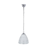 scordia lampa wisząca chromowa klosz biały+srebrny