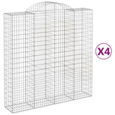 Kosze gabionowe, 4 szt, 200x50x200/220 cm, galwanizowane żelazo