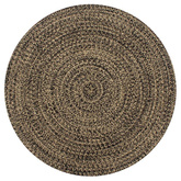 vidaXL Ręcznie wykonany dywan, juta, czarny i naturalny, 150 cm