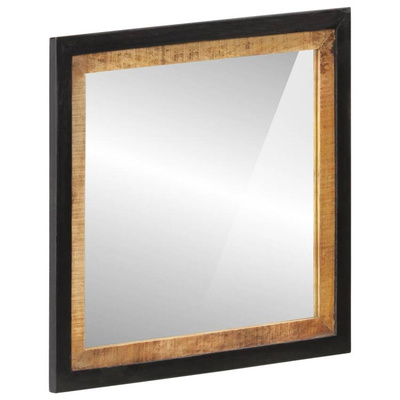 vidaXL Lustro łazienkowe, 55x1x60 cm, szkło i lite drewno mango