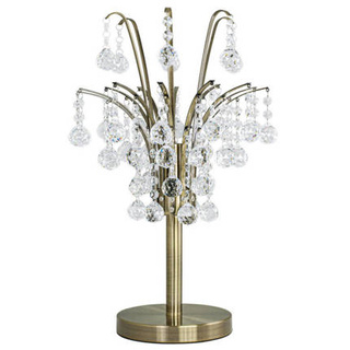 Lampka nocna biurkowa stołowa kryształowa MONTE CARLO 1 x60W E27 złoty model standard