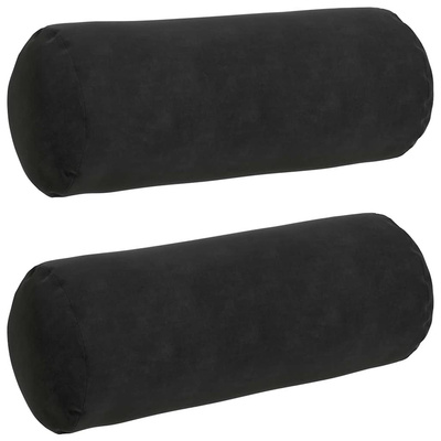 Poduszki Wałkowe 2 pcs Czarny ? 15 x 40 cm Tkanina sztruksowa