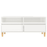 vidaXL Szafka pod TV, wysoki połysk, biała, 100x34,5x44,5 cm