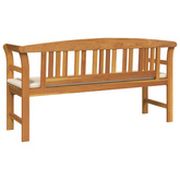 Ławka Różana 157 x 46 x 82,5 cm Lite Drewno Akacji kremowobiały