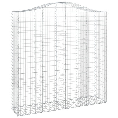 Kosze gabionowe, 5 szt, 200x50x200/220 cm, galwanizowane żelazo