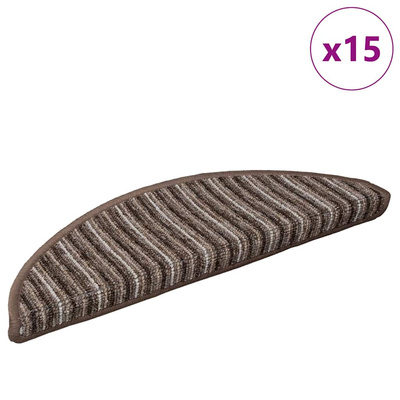 Samoprzylepne maty na schody 15 pcs Brązowy 56 x 17 x 3 cm