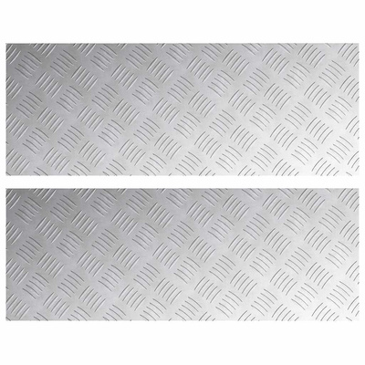 Stopień Prostokątny 2 pcs Srebrny 80 x 30 cm Aluminium