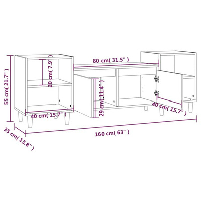 vidaXL Szafka pod TV, biała, 80x36x50 cm, materiał drewnopochodny wariant 11