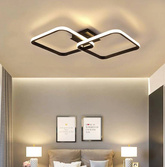 Lampa Dekoracyjna 2 kwadraty 42W Czarna + Pilot DL-B01