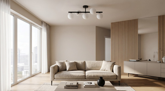 Prosta lampa sufitowa z białymi kloszami, 5 x G9 K-5859 z serii FILO