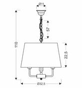 Lampa wisząca z abażurem Pasteri beżowa potrójna do salonu