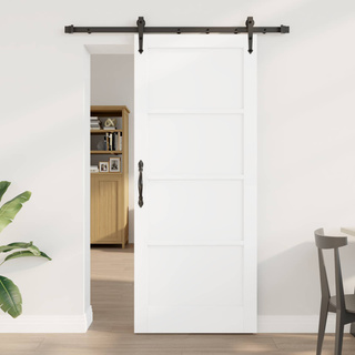 Drzwi przesuwne ORKDAL 83 x 202 cm Lite drewno sosnowe Biały