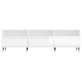 vidaXL Szafka pod TV, wysoki połysk, biała, 150x30x44,5 cm