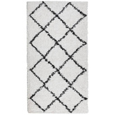 vidaXL Dywan z długim włosiem PAMPLONA, kremowo-czarny, 60x110 cm