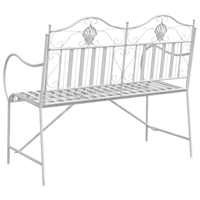 Ławka ogrodowa 2 -Seater 103,5 x 59 x 89 cm Stal Antyczna biel