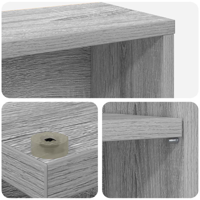 Kabinet na płyty CD 2 szt. Szary Sonoma 60 x 17 x 92 cm