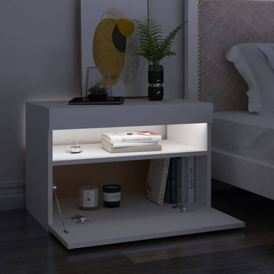 vidaXL Szafka pod TV z oświetleniem LED, biała, 60x35x40 cm