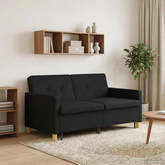 Rozkładana sofa Czarny tkanina