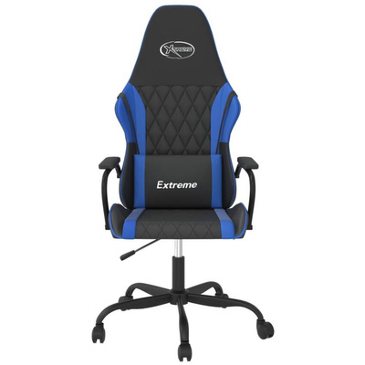 vidaXL Fotel gamingowy, czarno-niebieski, sztuczna skóra