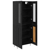 Highboard Czarny Dąb 69,5 x 34 x 90 cm Drewno inżynieryjne
