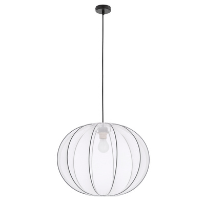 MELLOW lampa wisząca czarny 1x40W E27 abażur  52 biały kula  31-41951