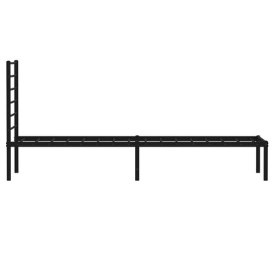 Metalowa rama łóżka z wezgłowiem, czarna, 80x200 cm model standard