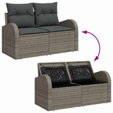 Sofa Ogrodowa z poduszką Szary 124 x 62 x 69 cm polirattan