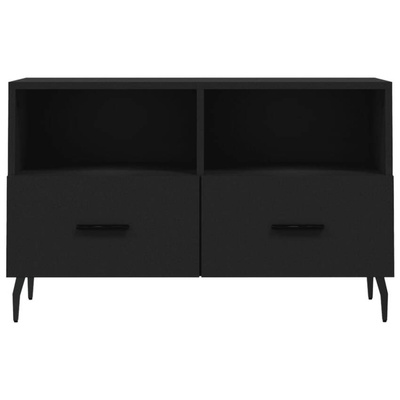 vidaXL Szafka pod TV, czarna, 80x36x50 cm, materiał drewnopochodny