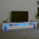 vidaXL Szafka pod TV z oświetleniem LED, biała, 260x36,5x40 cm model standard
